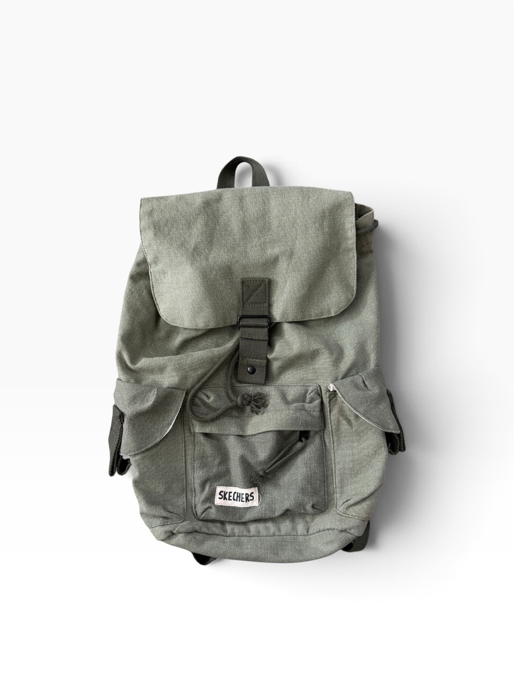 Skechers Olive Green Canvas Utility Backpack 100% Cotton